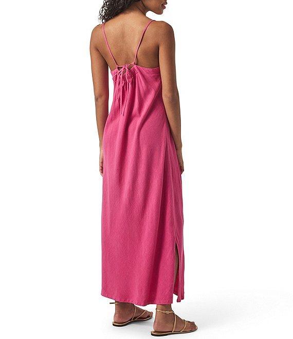 Splendid Capri Linen Blend Scoop Neck Sleeveless Maxi Dress Product Image