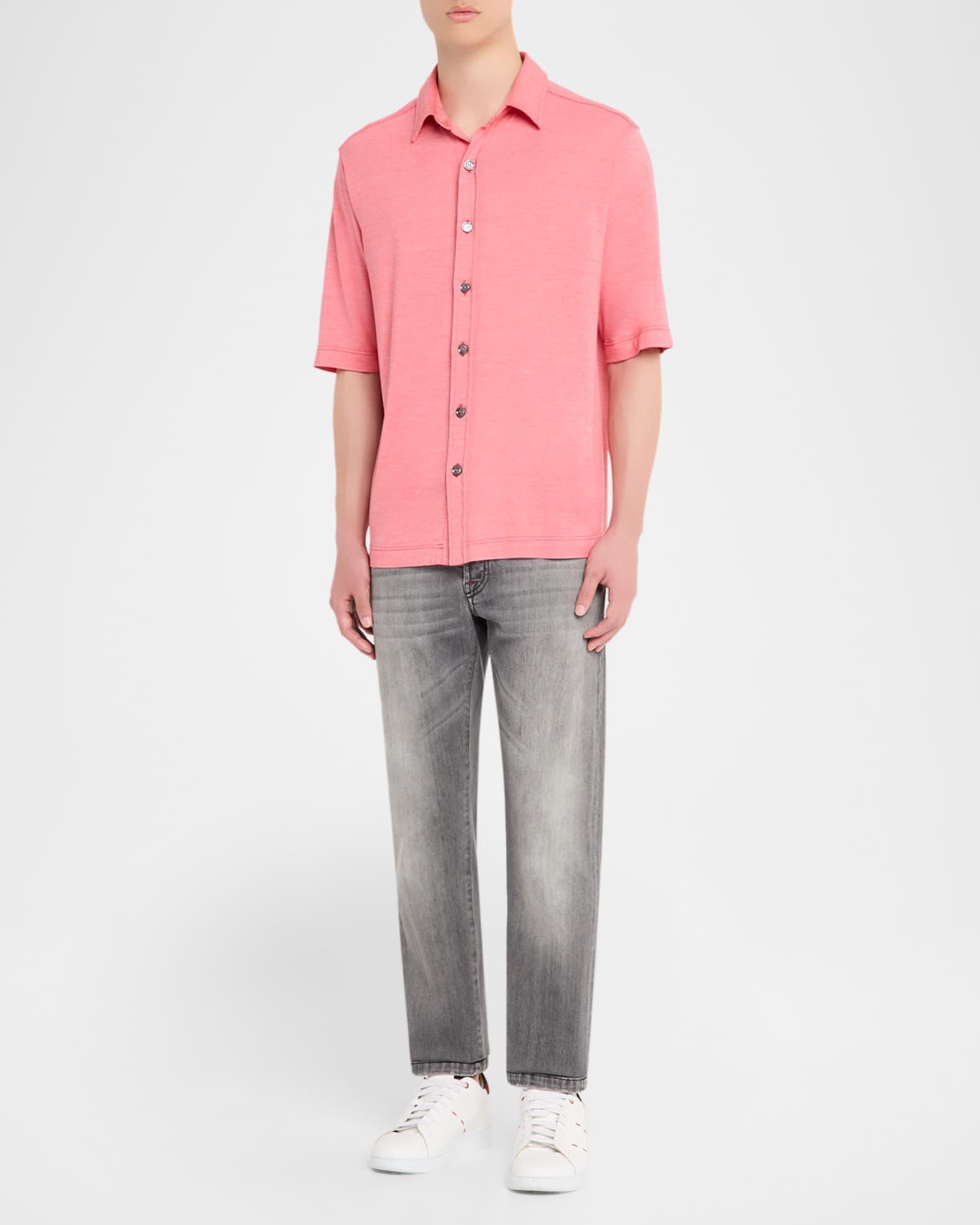 Men's Silk and Cotton Button-Front Overshirt Product Image