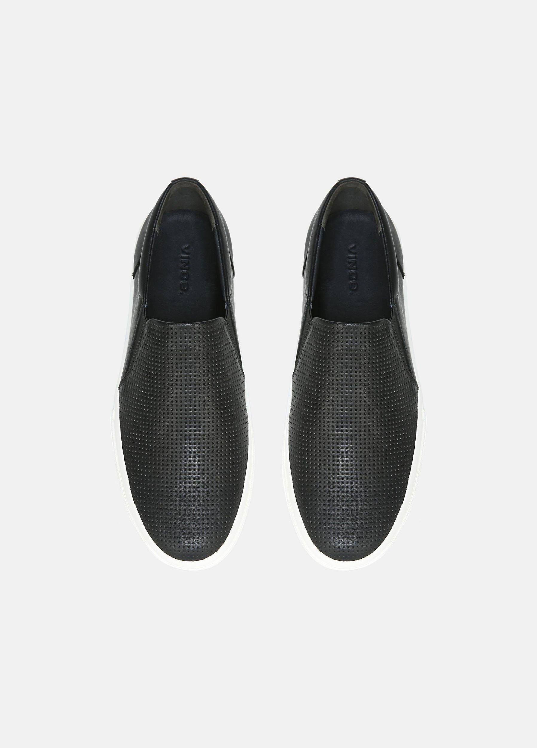 Mens Fletcher Leather Sneaker, Black, Size 13 Vince Product Image