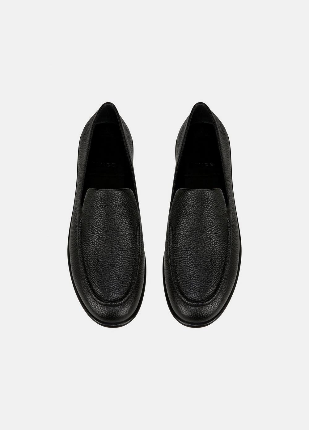 Mens Hann Leather Loafer, Black, Size 9 Vince Product Image