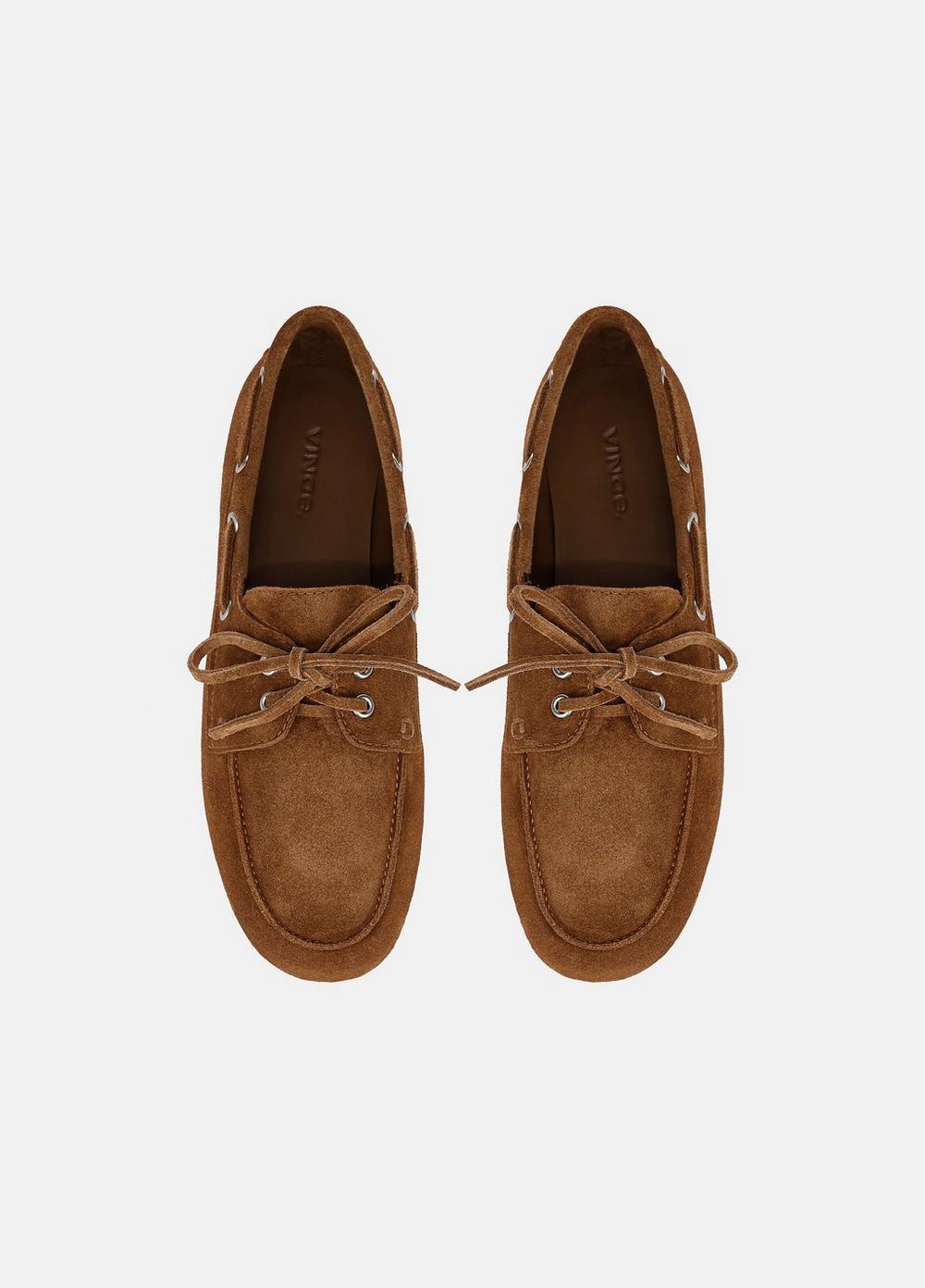Womens Marin Suede Lace-Up Loafer, Elmwood, Size 6 Vince Product Image