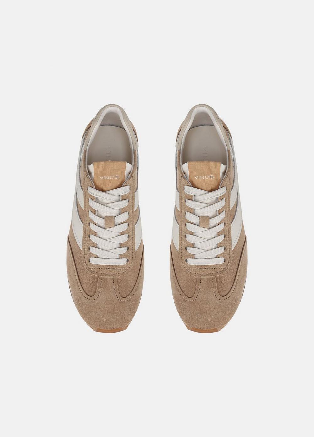 Womens Oasis Suede And Leather Runner Sneaker, New Camel/white Foam, Size 11 Vince Product Image