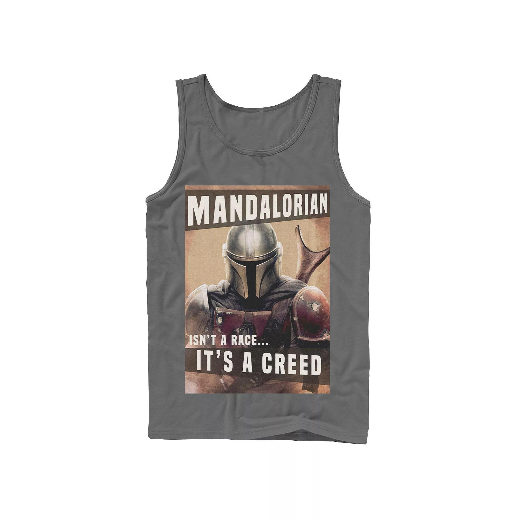 Men's Star Wars The Mandalorian It Isn't A Race It's A Creed Tank Top, Size: XL, Grey Product Image