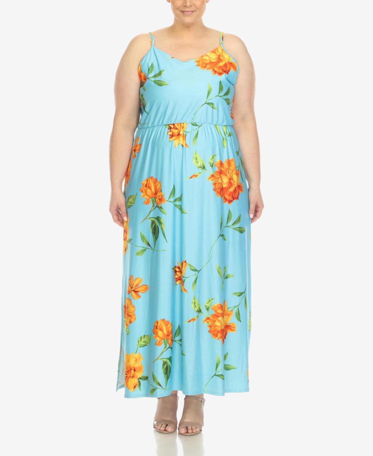 White Mark Plus Size Floral Strap Maxi Dress - Yellow Product Image