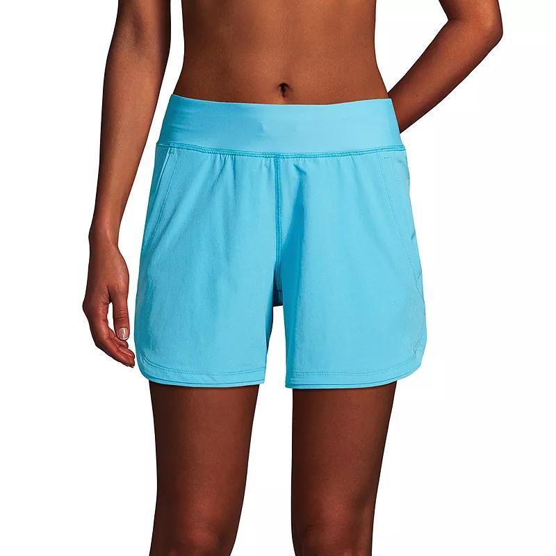 Women's Lands' End Curvy Fit 5" Quick Dry Swim Shorts, Size: 16, Deep  Blue Product Image