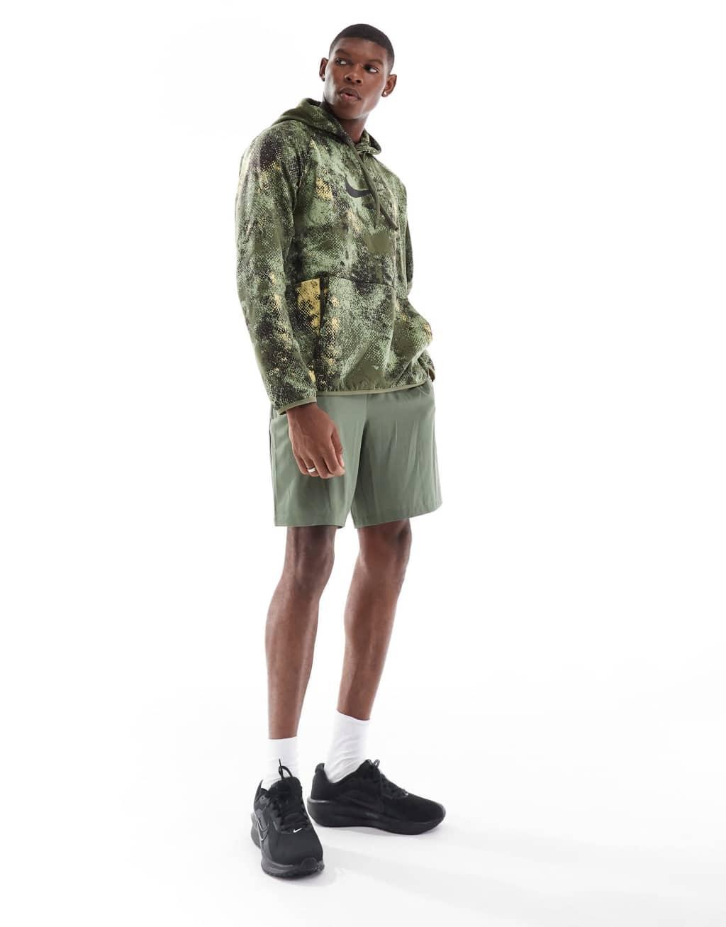 Nike Training Therma-Fit camo print hoodie in green Product Image