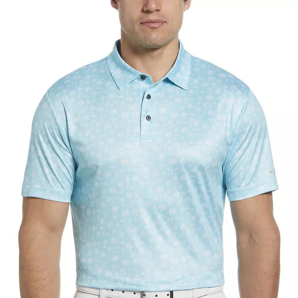 Men's Grand Slam Allover Mini Palm Print Golf Polo, Size: Medium, Blue Product Image