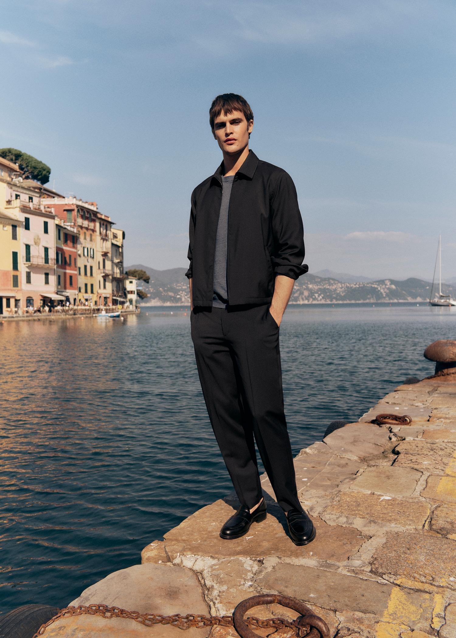 Cold wool slim-fit pants - Men | MANGO USA Product Image