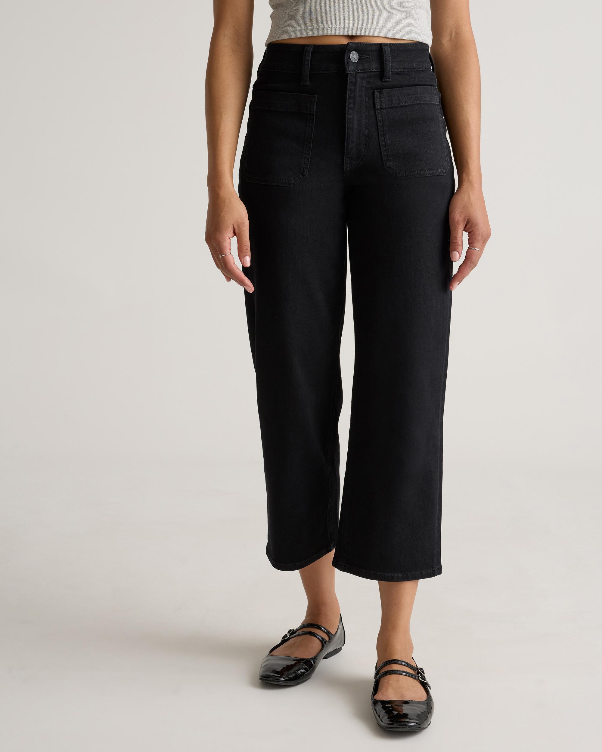 Quince | Women's Bella Stretch Patch Pocket Wide Leg Jeans Organic Cotton Product Image