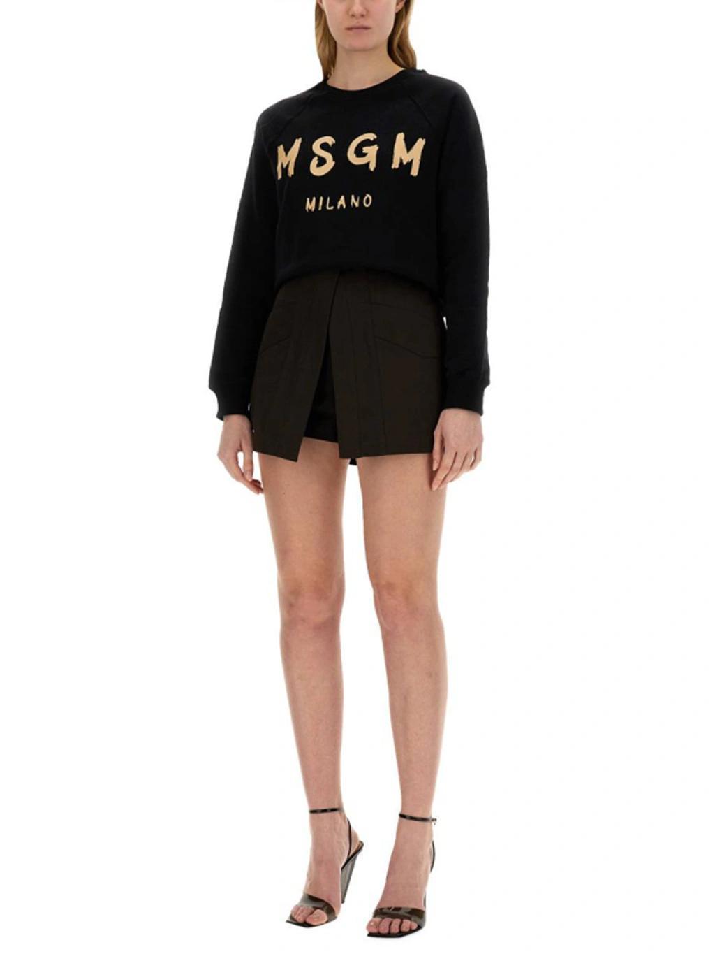 MSGM Sweatshirt With Logo In Black Product Image