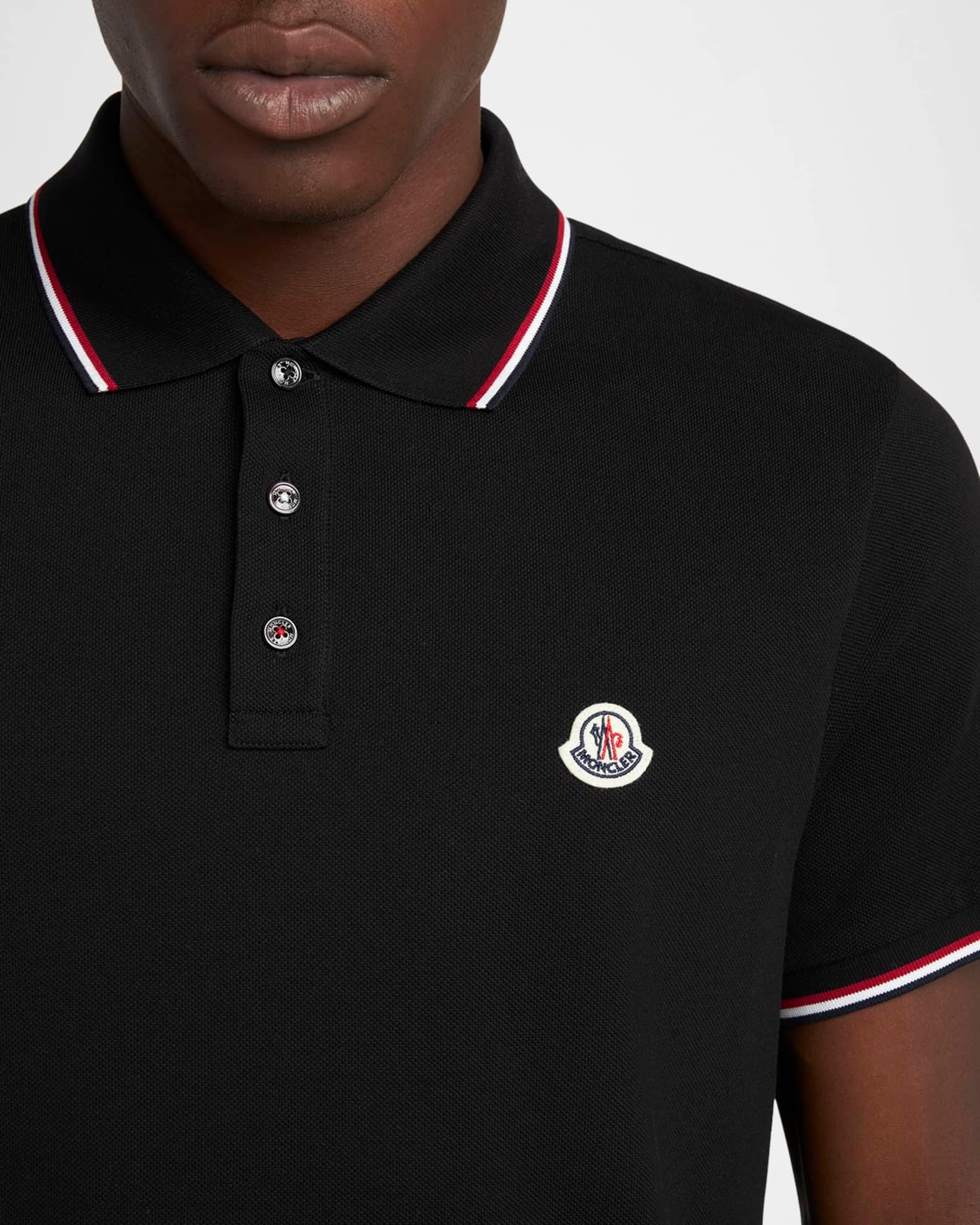 Men's Striped-Trim Polo Shirt Product Image