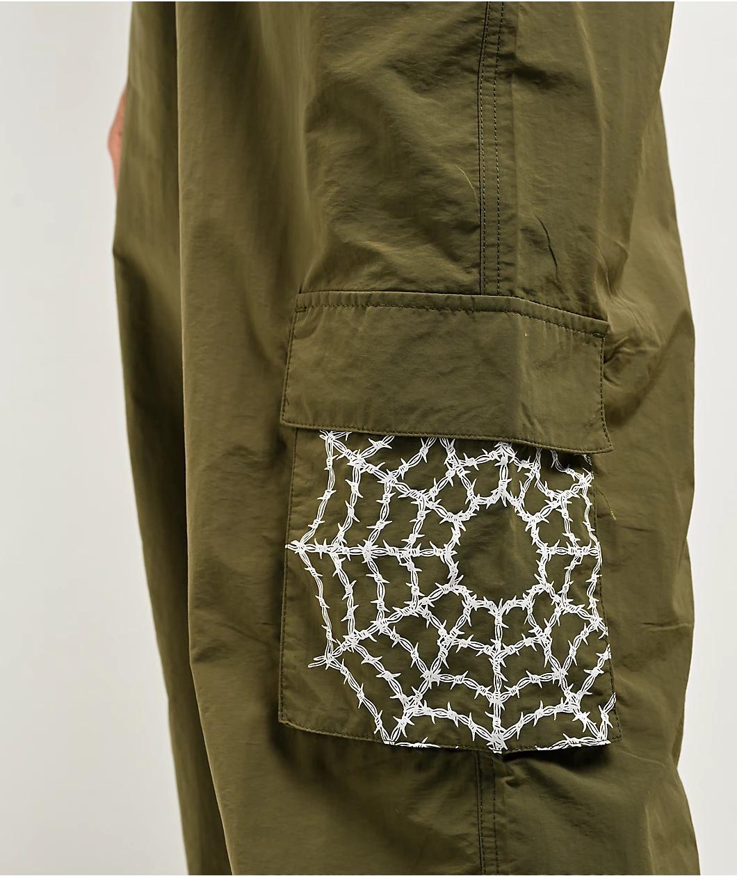 Lurking Class by Sketchy Tank Barbed Wire Olive Parachute Pants Product Image