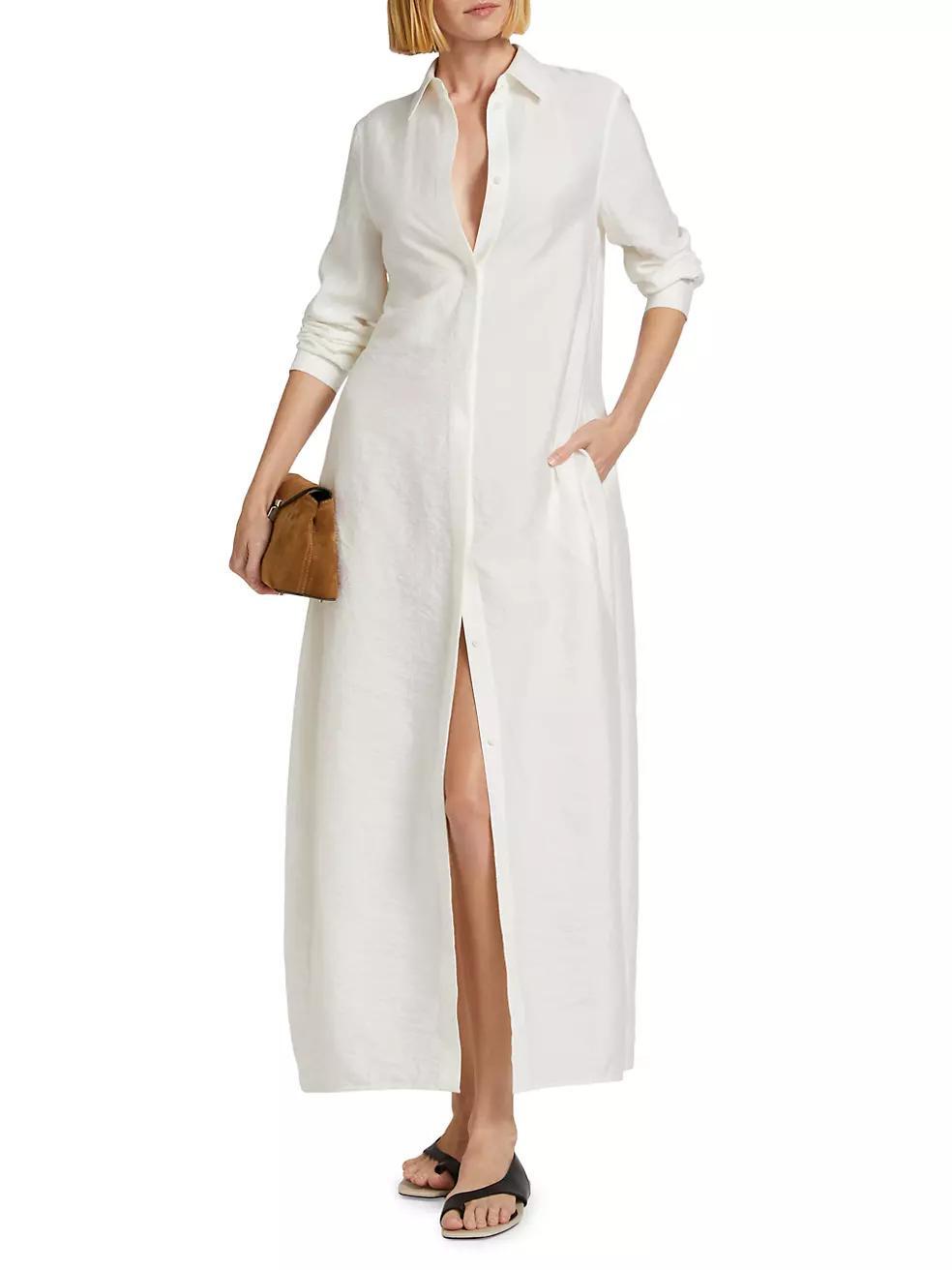 Silk-Blend Parachute-Style Maxi Shirtdress Product Image