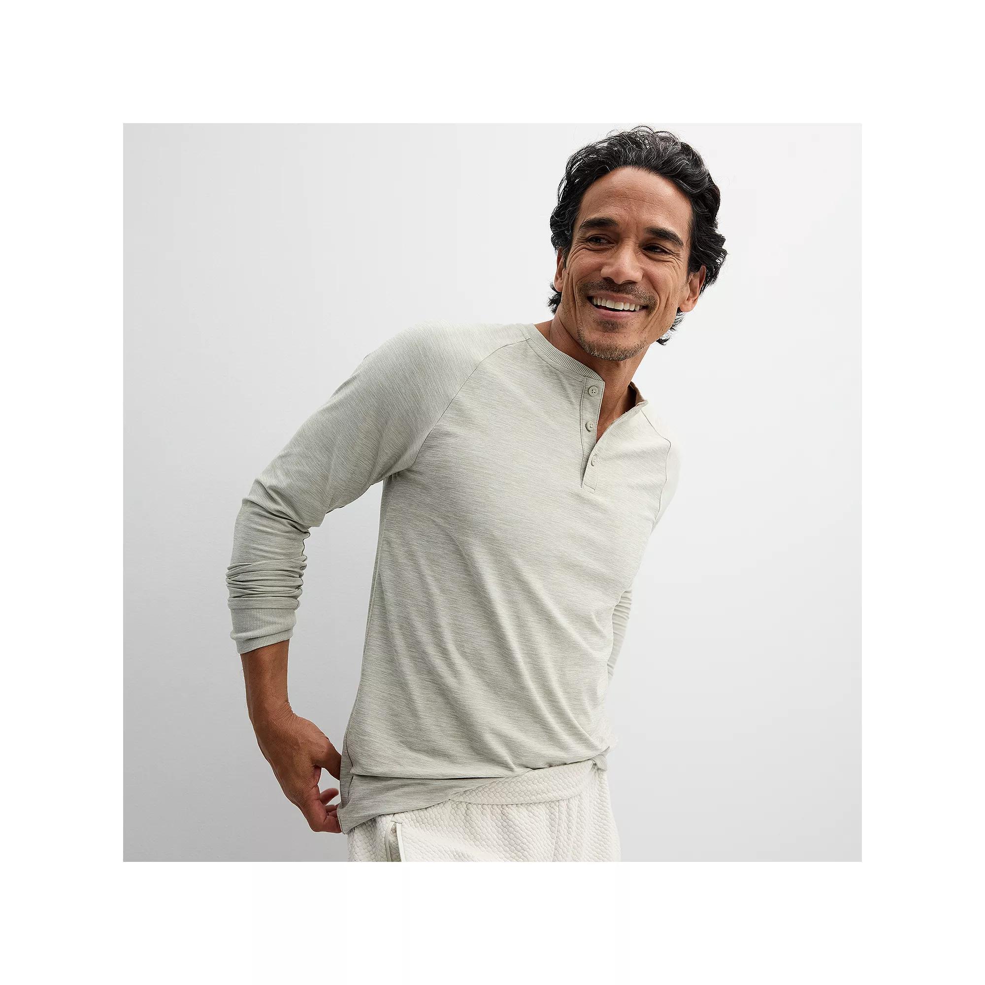 Men's FLX Long Sleeve Luxury Soft Wander Henley, Size: XXL, Magma Product Image