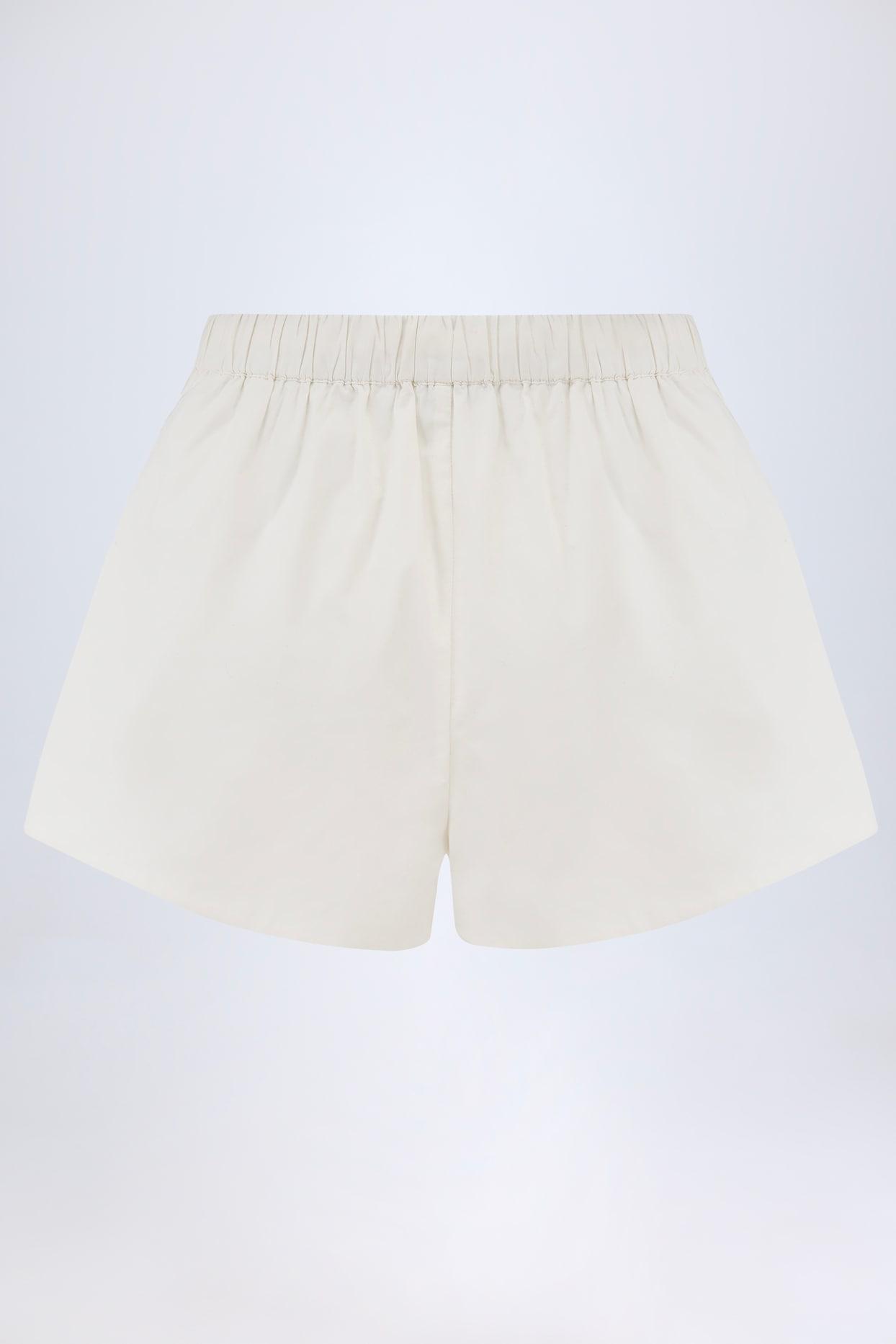 Mid-Rise Shorts in White Product Image