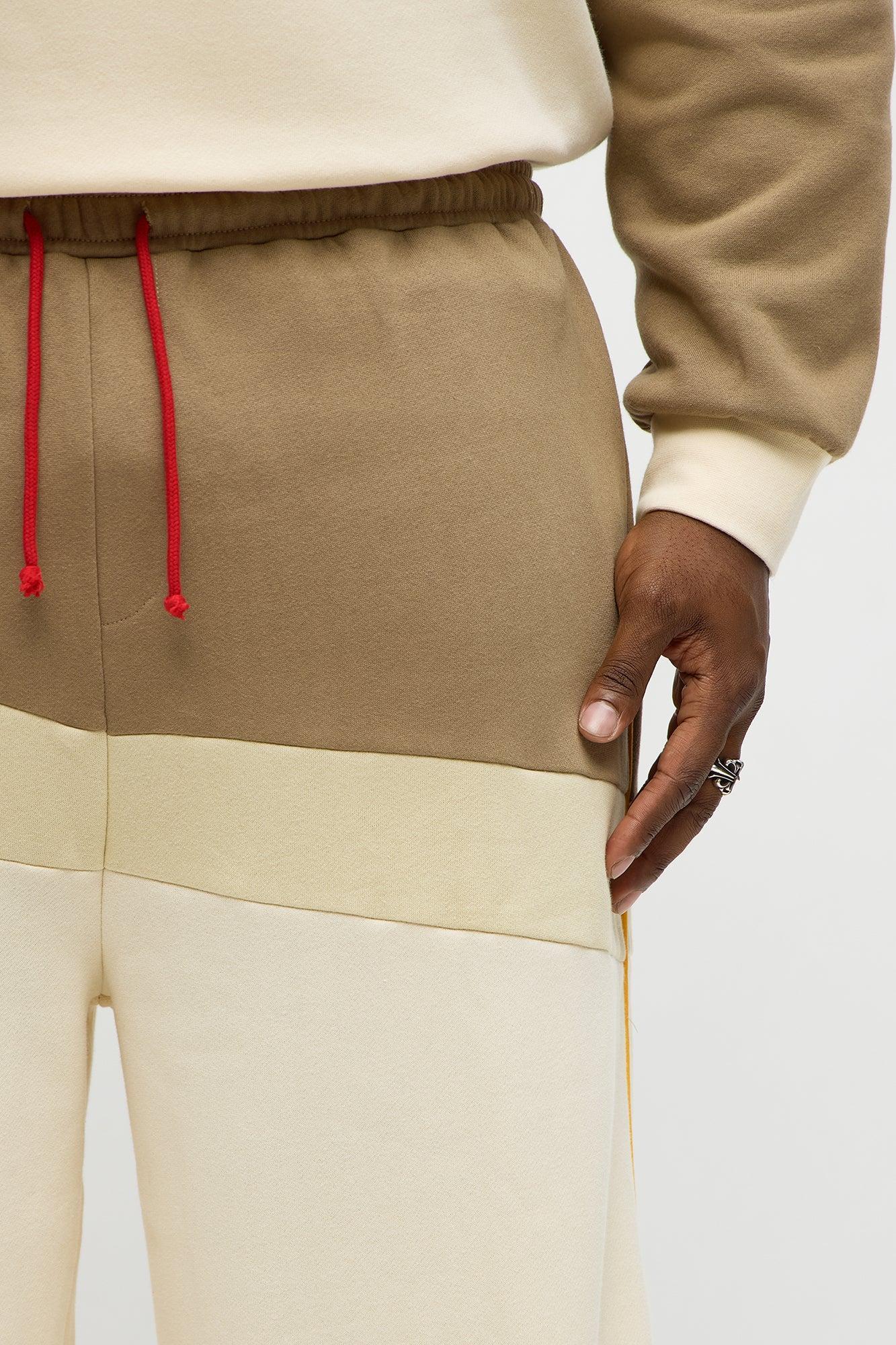 Been A Player Colorblock Sweatpant - Tan/Multi Product Image