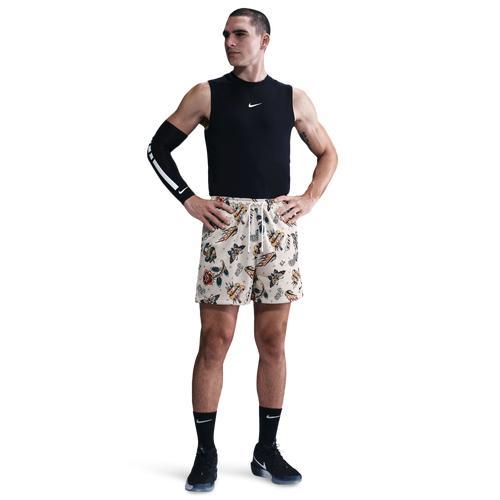 Nike Mens Practice Mesh 5 Dri-FIT Basketball Shorts in White/Black Product Image
