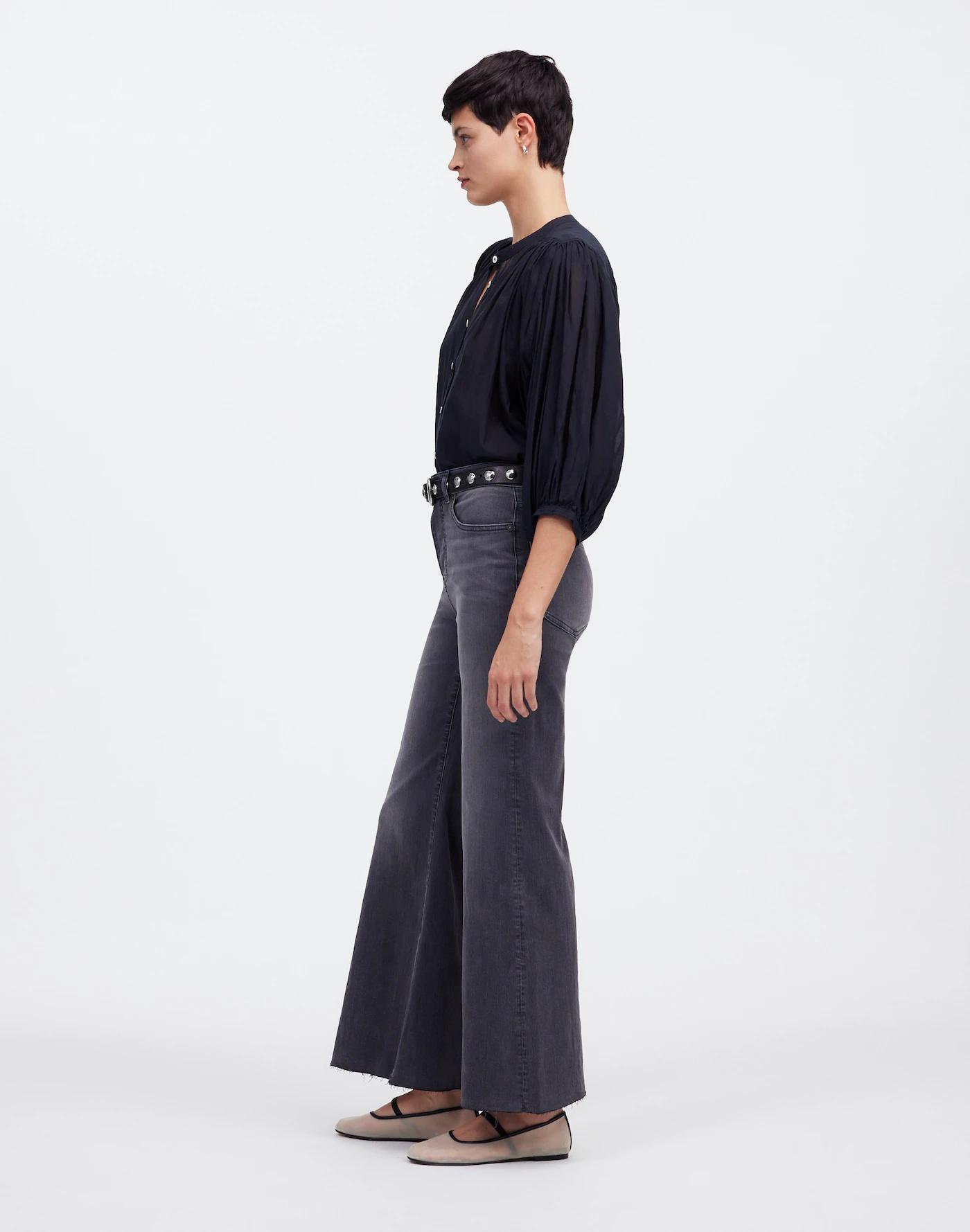 Petite Flared Wide-Leg Crop Jeans Product Image