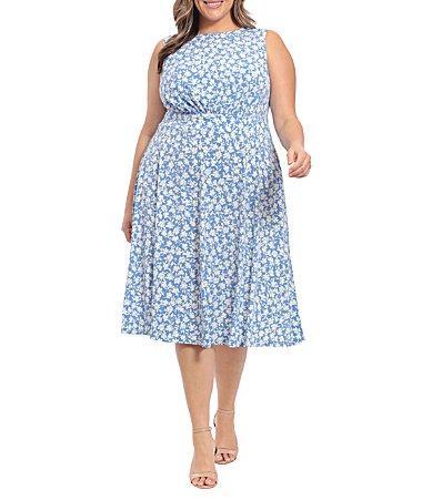 Plus Size London Times Midi Dress, Womens Product Image