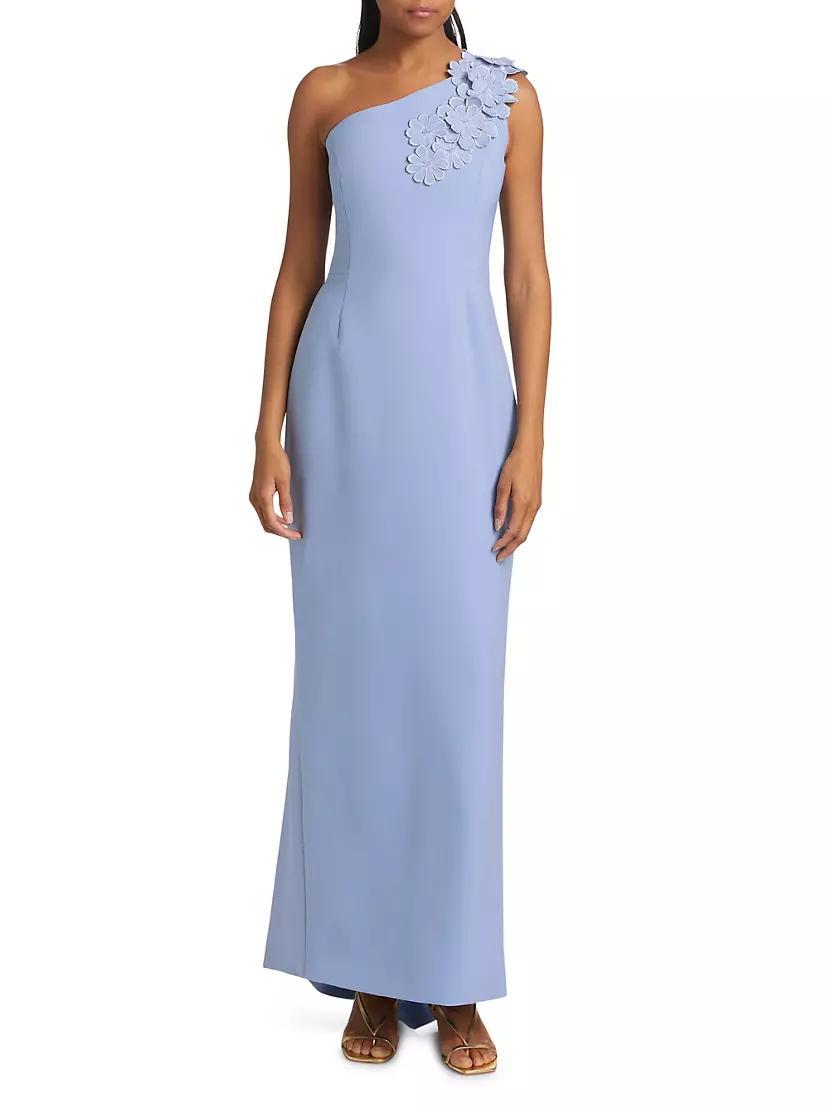 Barcelona Floral Appliqué One-Shoulder Gown Product Image