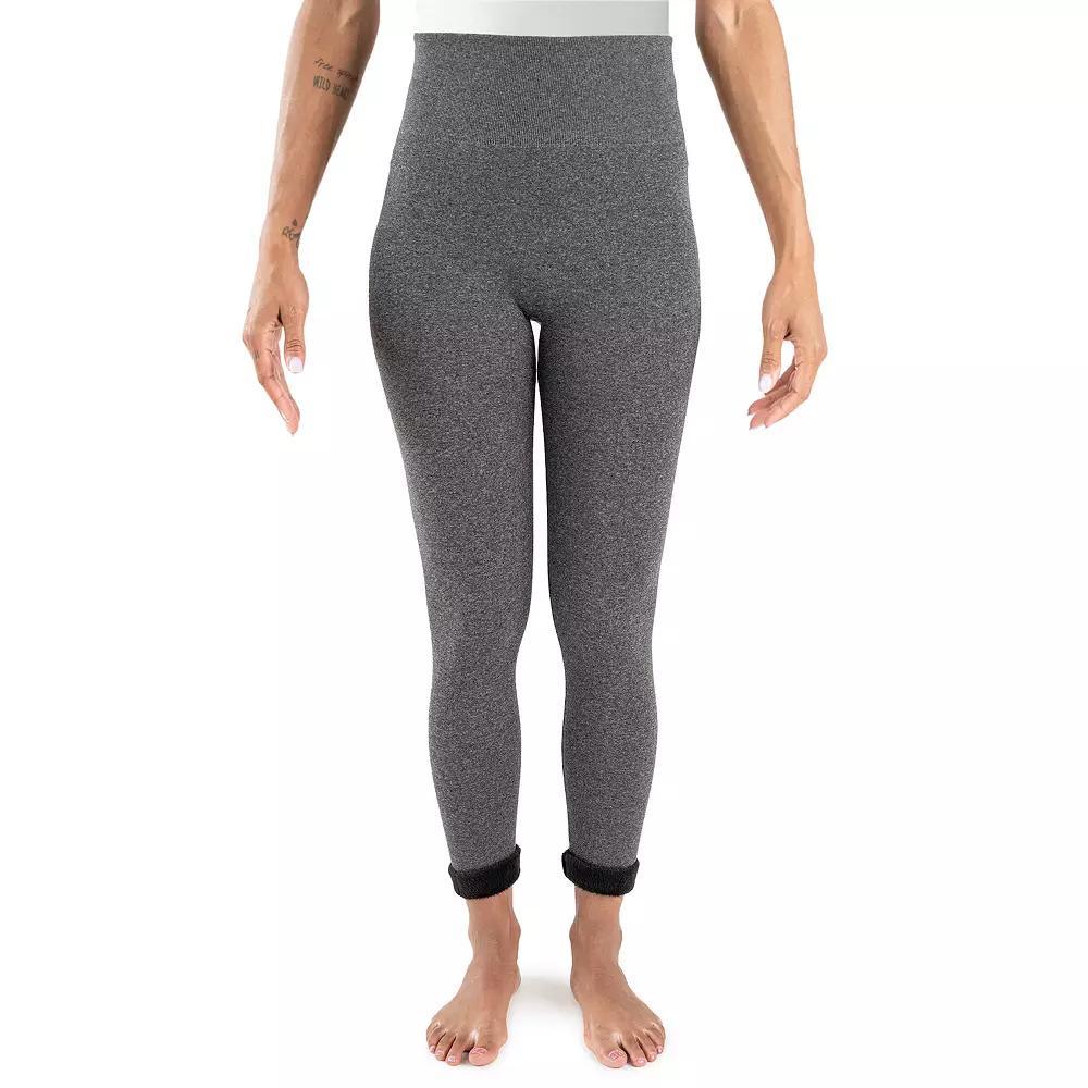 Women's MUK LUKS Faux Fur Lined Leggings, Size: Medium-Large, Grey Heather Product Image