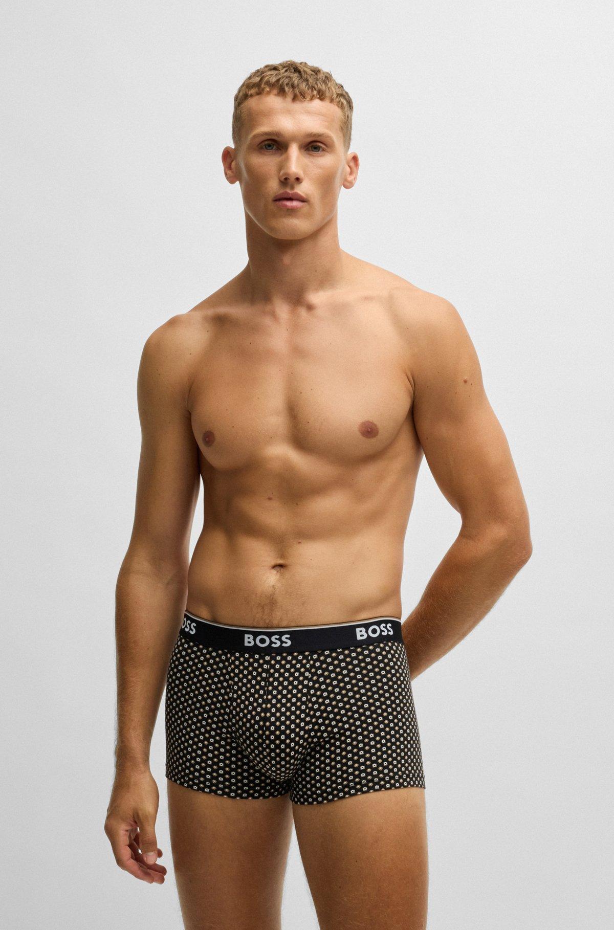 Three-pack of stretch-cotton trunks with logo waistband Product Image