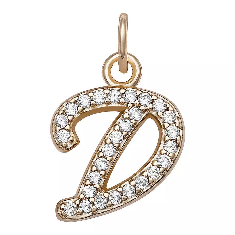 LC Lauren Conrad Sterling Silver Cubic Zirconia Initial Charm, Womens, Gold Tone O Product Image