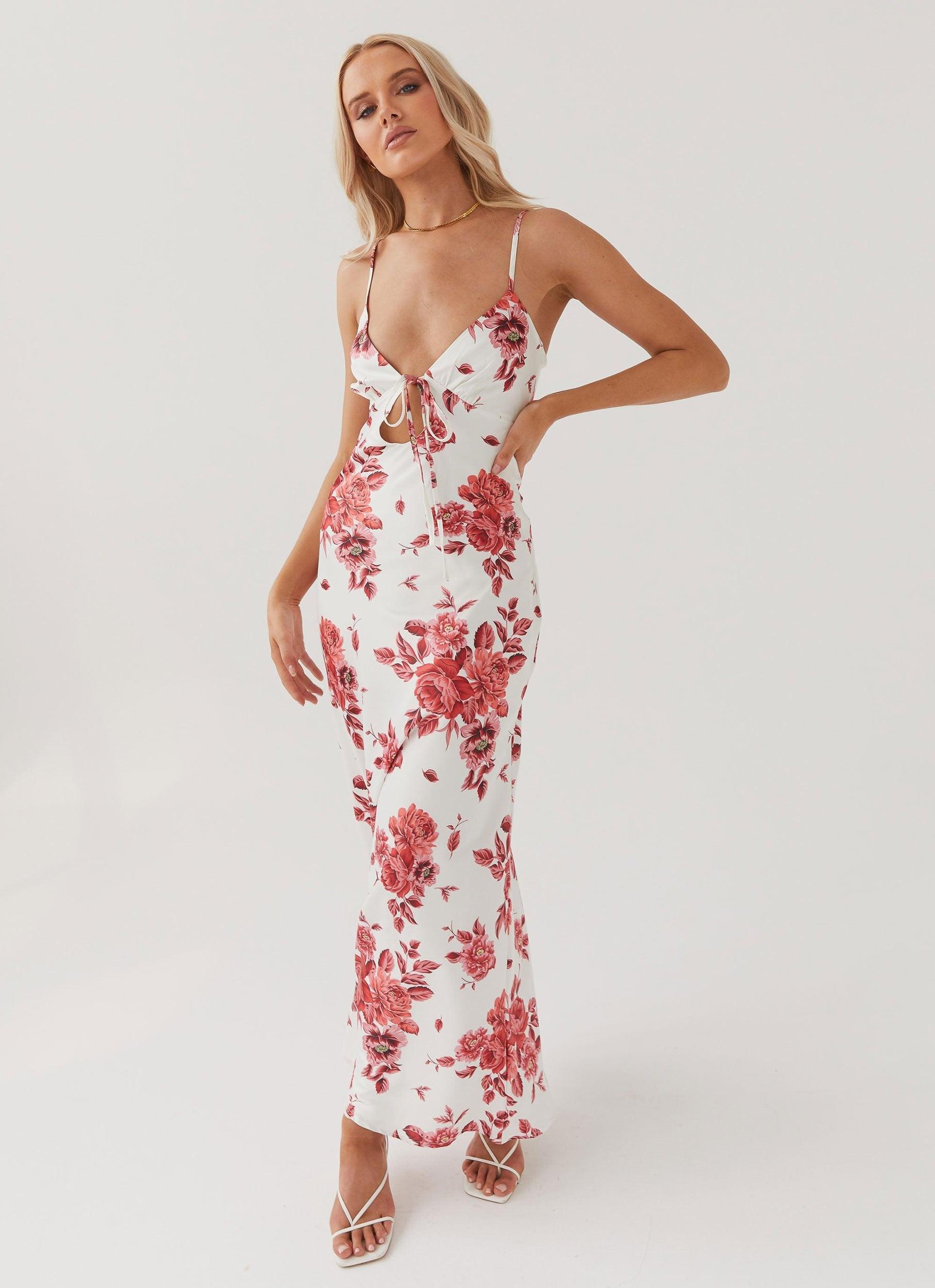 Flora Satin Maxi Dress - Rosa Floria Product Image