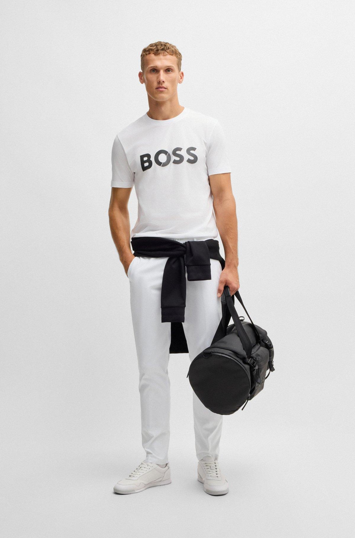 Cotton-jersey T-shirt with large logo Product Image