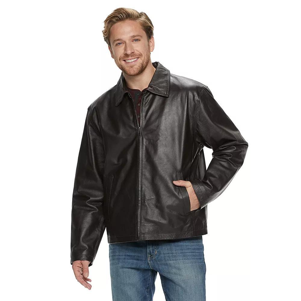 Men's Vintage Leather Jacket, Size: Small, Black Product Image