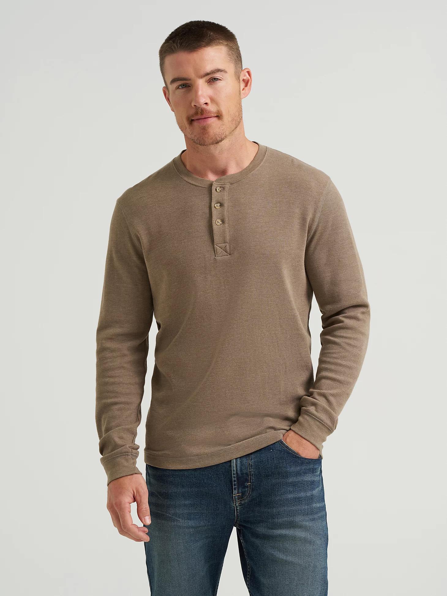 Men's Five Star Premium Waffle Henley in Cub Heather Product Image
