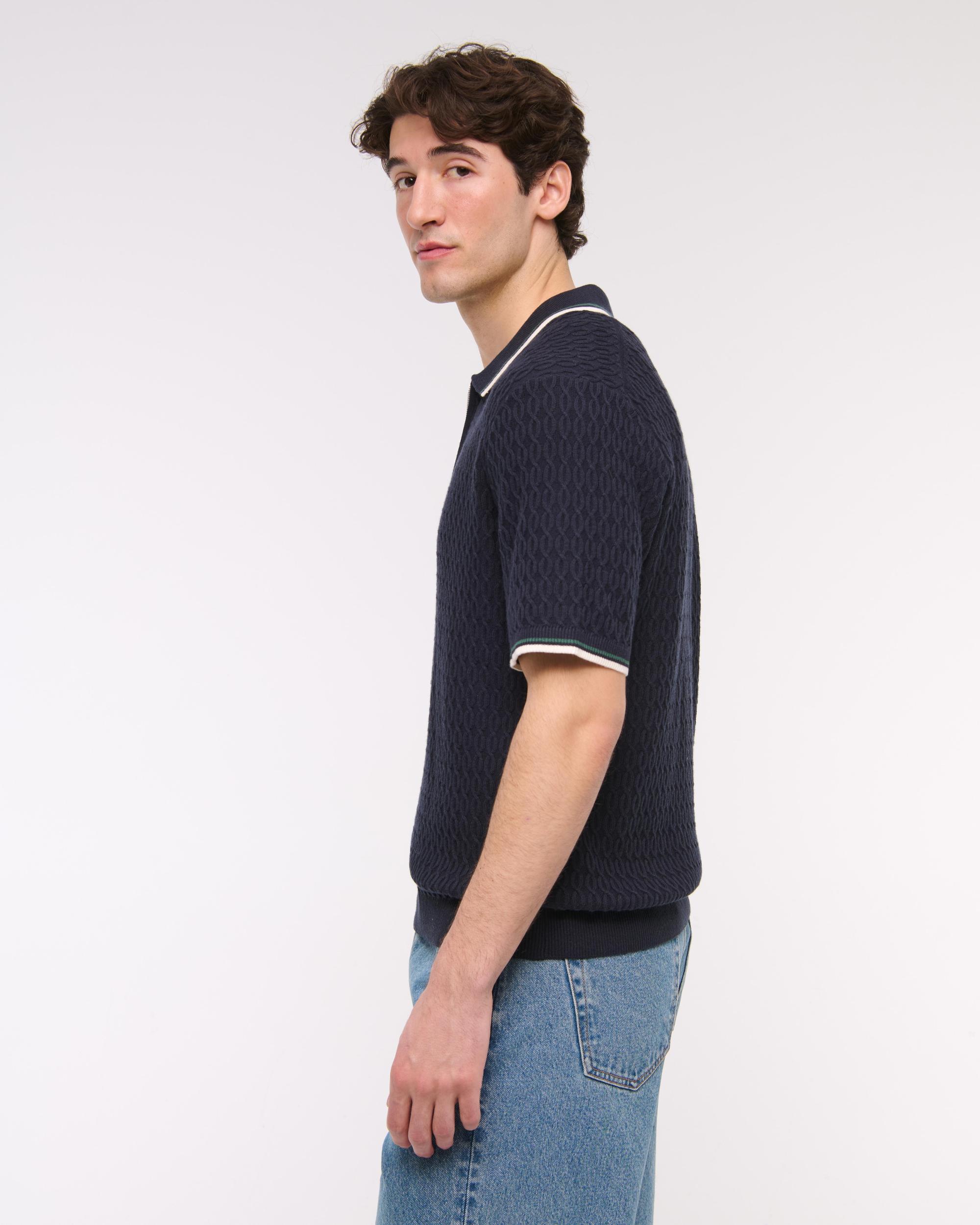 Tipped Zip Sweater Polo Product Image