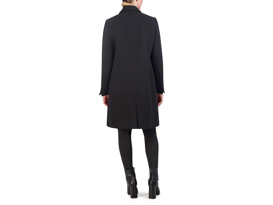 Cole Haan Womens Asymmetrical Peak Lapel Coat - Blue Size 4 Product Image