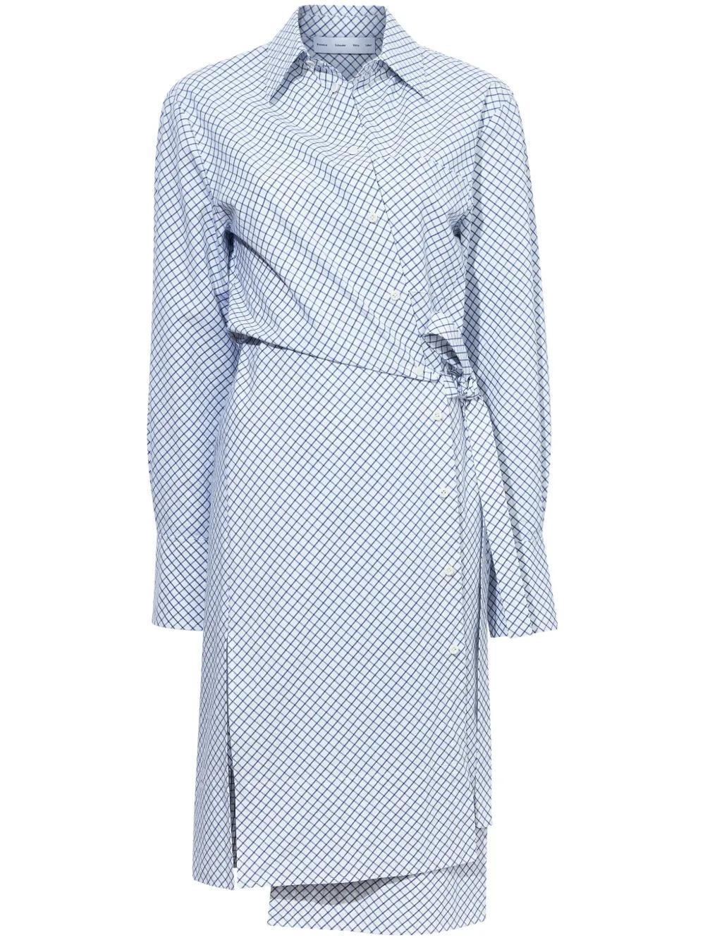 Lane yarn-dyed wrap dress  Product Image