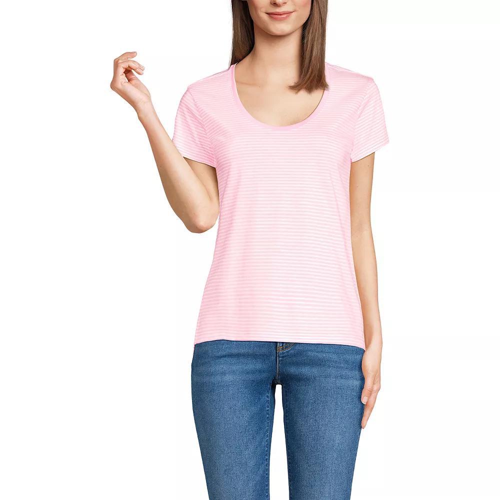 Womens Lands End Short Sleeve Scoop Neck Tee Product Image