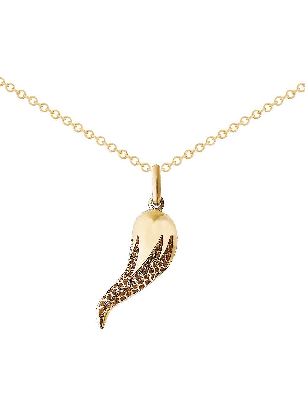 Womens Corni 18K Yellow Gold Horn Pendant Necklace Product Image