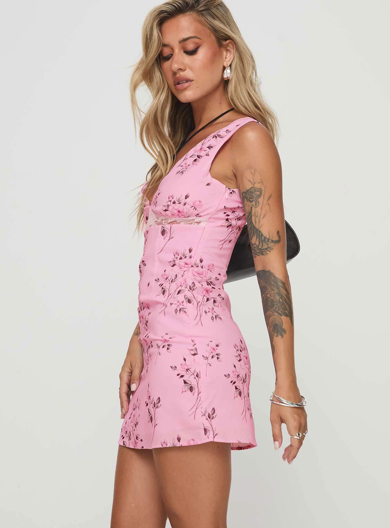 Romancer Mini Dress Pink Product Image