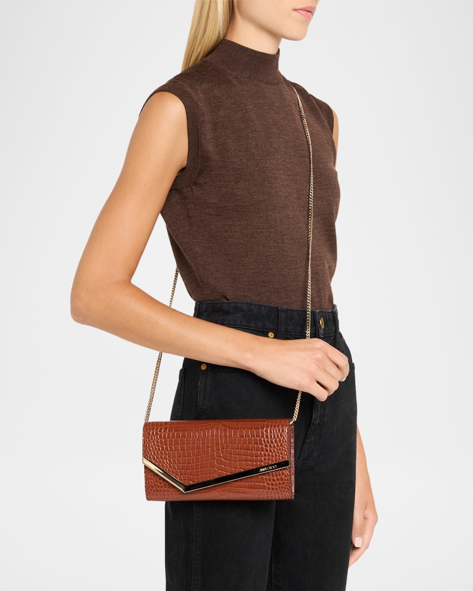 Emmie Embossed Leather Clutch Bag Product Image