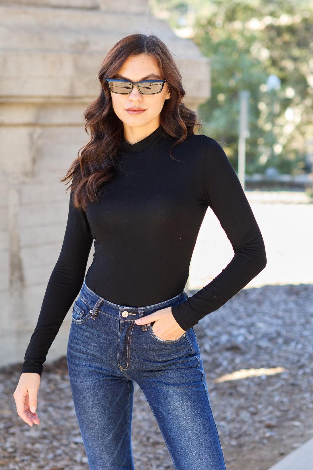 Basic Bae Full Size Mock Neck Long Sleeve Bodysuit Product Image