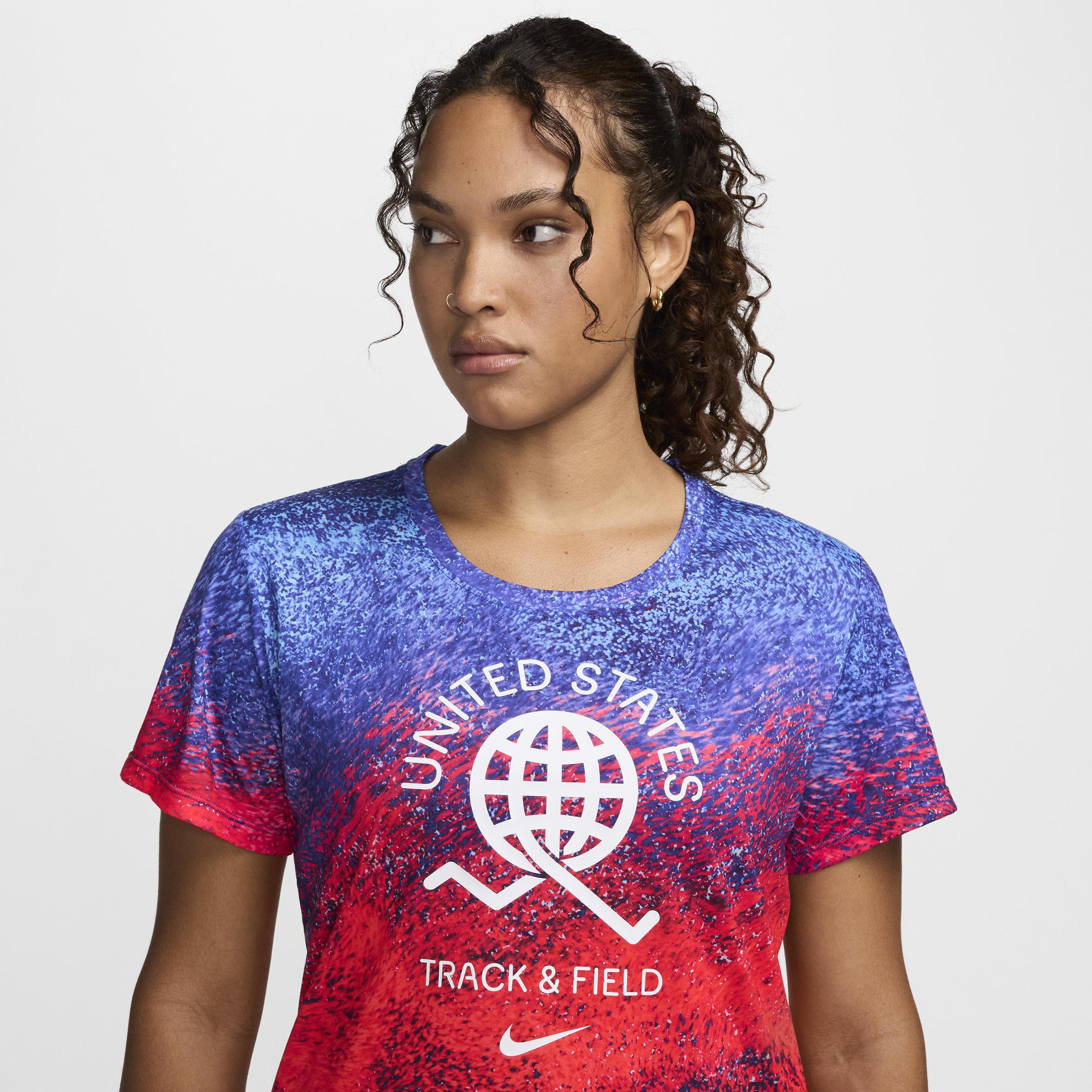 USA One Nike Women's Dri-FIT Running Short-Sleeve Top Product Image