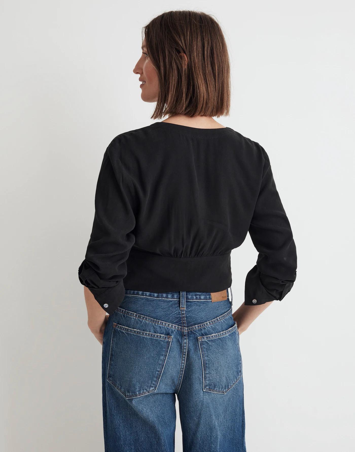 V-Neck Button-Front Shirt Product Image