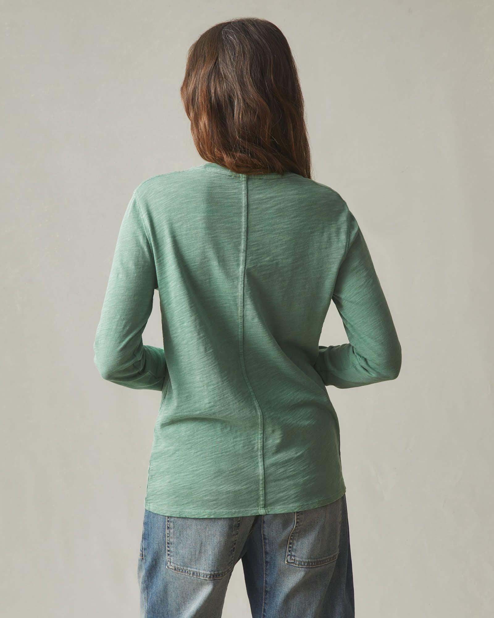 Premium Slub Crew Tee Long Sleeve - Fern Female Product Image