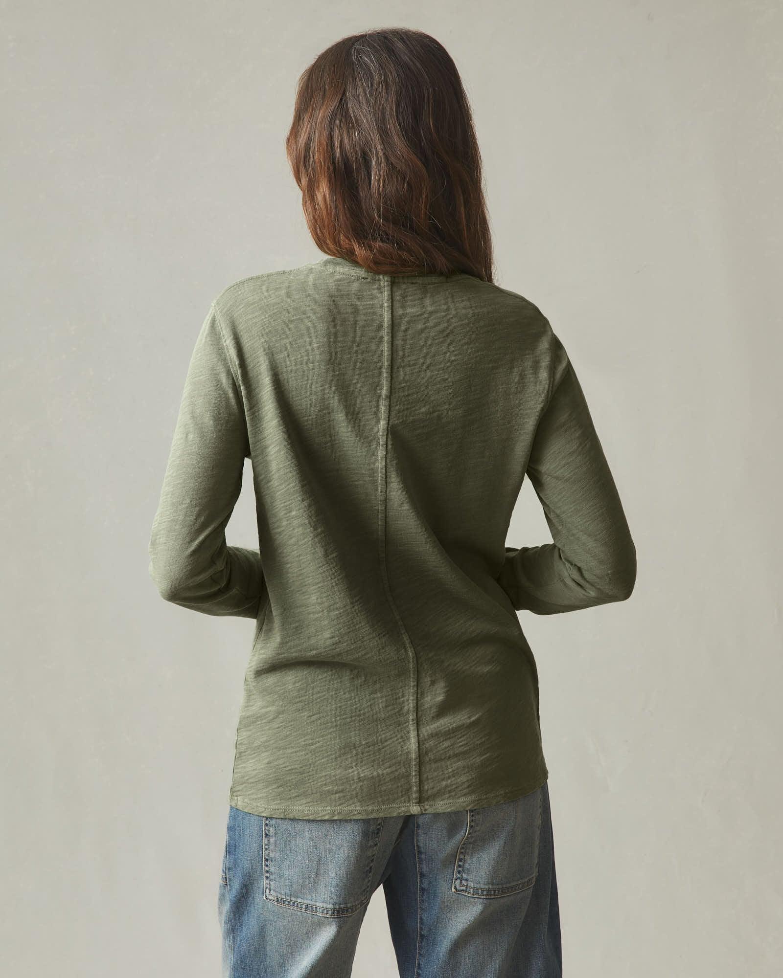 Premium Slub Crew Tee Long Sleeve - Fern Female Product Image