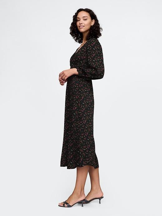 Satin Empire Midi Dress Product Image