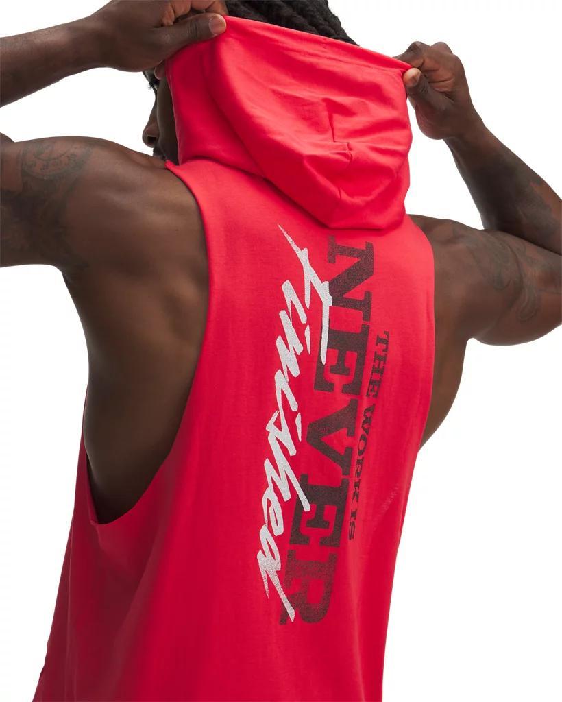 Men's Under Armour Project Rock Sleeveless Hoodie, Size: Large, Lava Red Product Image