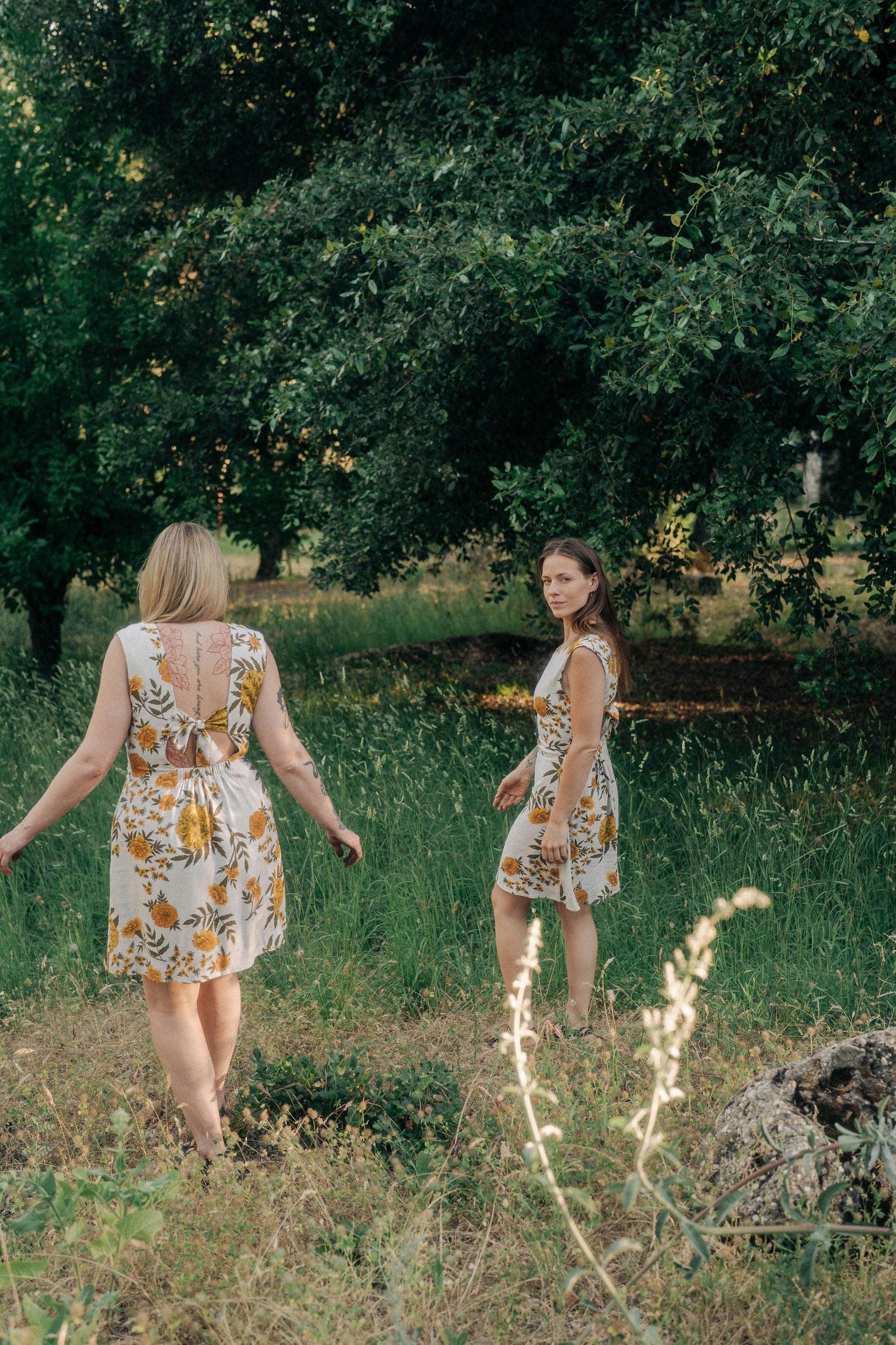 Archie Dress in Oat Marigold Linen Product Image