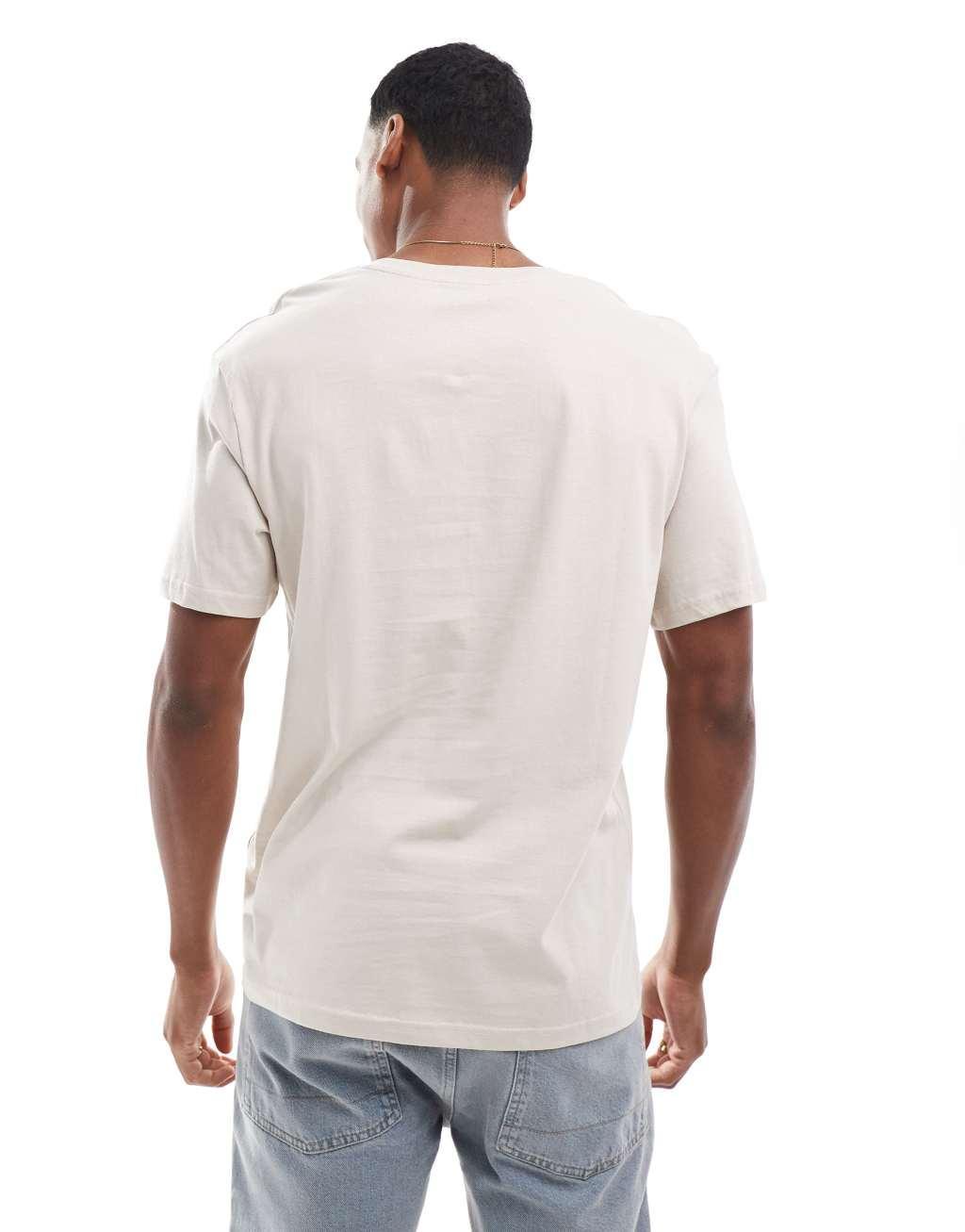 Jack & Jones logo front T-shirt in beige Product Image