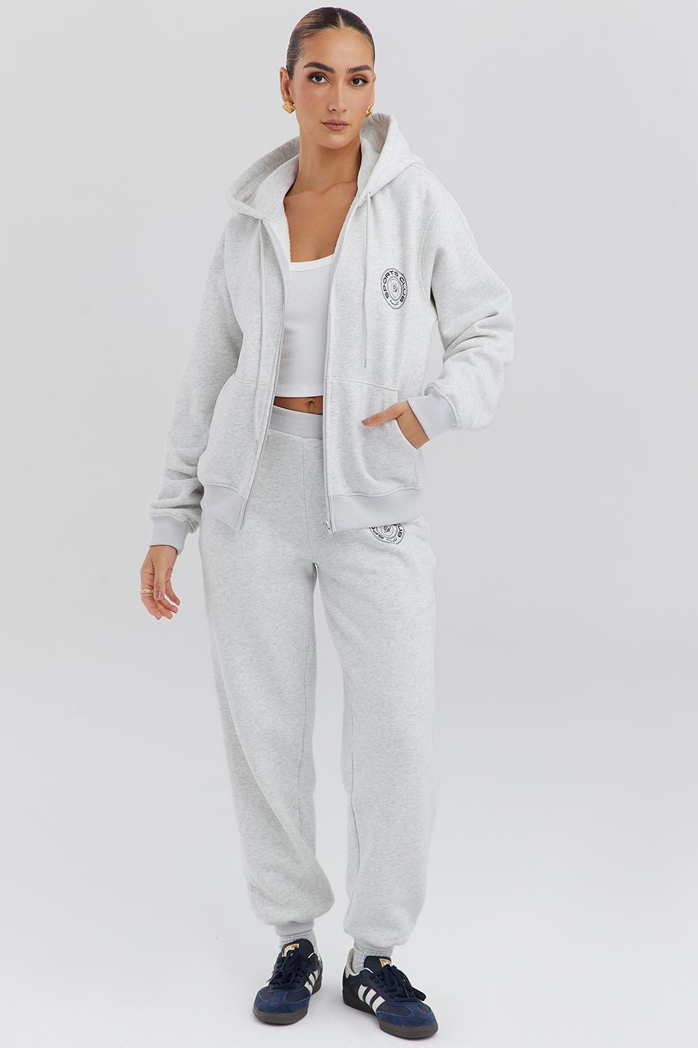 Coast Light Grey Marl Fleece Back Jogging Trousers Product Image