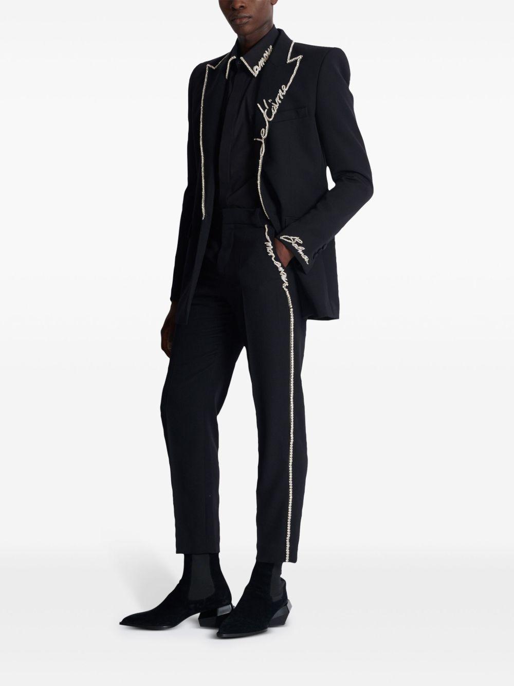 rhinestone-embellished straight-leg trousers Product Image