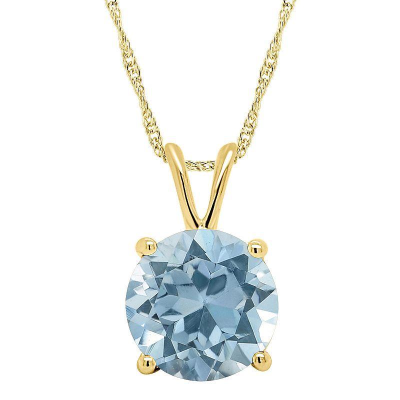 Alyson Layne 14k Gold Round Sky Blue Topaz Pendant Necklace, Women's, Size: 18", 14k White Gold Product Image